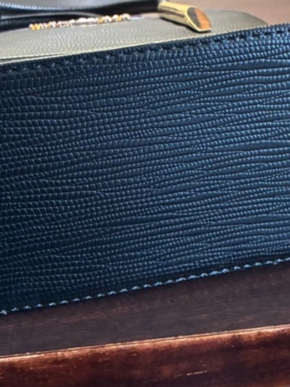 Michael Kors Black Textured Tote with Tassel and Gold Hardware - Picture 3 of 3